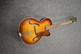 A 1965 Hofner President archtop acoustic guitar , serial number 8997, verified by Christian Benker