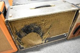 A 1960s Selmer 2 x 12 closed back crocodile speaker cab, fitted with celestion blue bulldog speakers