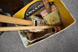 Three cigar box guitars