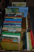 A carton of fishing and angling interest books.