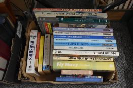 A small carton of transport themed books including a series of six Guinness Books of Blunders