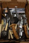 A quantity of miscellaneous flatware, some with horn handles