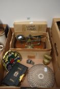 A vintage set of postage letter scales AF, a copy of The Book of the Common Prayer and