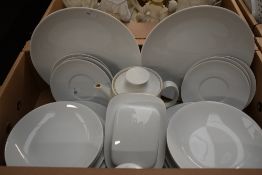 A Thomas Germany part dinner service in white comprising plates, dishes, teapot and sugar bowl