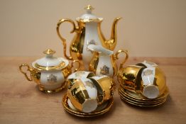A vintage MZ Czechoslovakia Gold striped part tea service.