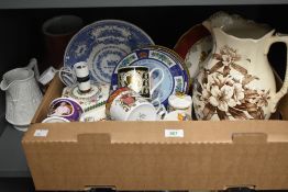A collection of royal celebration ware including mugs and plates by Wedgwood, Royal Worcester and