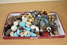 An assortment of costume jewellery, including beaded necklaces, statement necklaces, earrings and