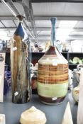 Two contemporary glazed ceramic vase's, 54cm