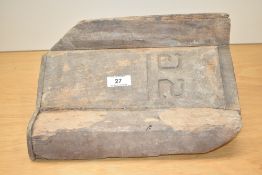 A 20th century Indian tile maker made from pine wood, numbered '26',31cm.