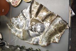A contemporary ceramic mask wall sculpture in the Art Nouveau style, 59cm.