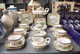A collection of late 19th / early 20th century Chinese porcelain tea wear, decorated with with
