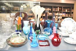 A good collection of vintage studio glass, to include a Whitefriers ruby red cream jug, 12.5cm, a