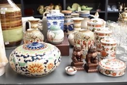A group of various ceramic vase's and dish's, decorated in the eastern taste, sold together with a