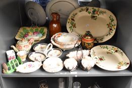 A group of early 20th century tea wares, to include a miniature Royal Doulton blush ivory cream
