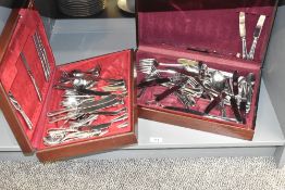 Two canteens of stainless steel cutlery (A/F)