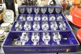 A set of 20th century 'Da Vinci' crystal wine glasses, marked from Tuscany to paper label, approx.