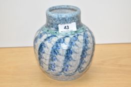 A Pilkington Royal Lancastrian Lapis ware vase, underneath impressed with makers mark E.T.R, pattern