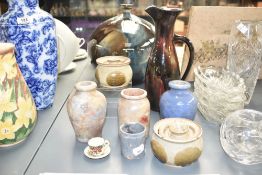 A 20th Century studio pottery vase, by Ewenny Pottery and decorated in an iridescent drip glaze,