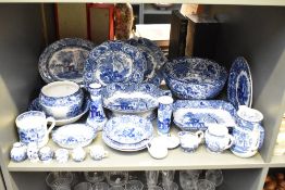 A selection of early 20th century Abbey, Royal Doulton, Spode's blue and white ceramic tea ware's,