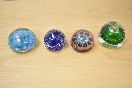 A Murano Millefiori style glass paper weight, 6.5cm, sold alongside three other paperweights of