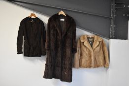 Three ladies early-mid twentieth century coats. A Alexander Wilkies of Edinburgh full length sable