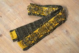 A 20th century belt, possibly a wedding belt or for formal military dress, having metallic gold