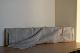 A bolt of 100% pure new wool, in light grey fleck, 3m long and 150cm (60 inches) wide.