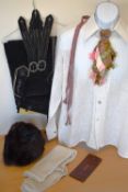 A men's Bavarian lederhosen outfit, comprising a MMM Glorette cream linen-blend shirt, size 41,
