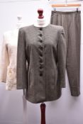 Five 1980s-1990s formal-wear pieces, comprising two jackets, a coat and a two-piece suit. A 1990s