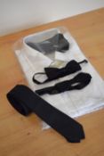 Seven pieces of mens formal suit attire. A vintage Charles Tyrwhitt shirt in cream/off-white two-