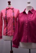 Seven late-20th century dressy tops and jackets with 1970s-style crochet, lace, broderie or