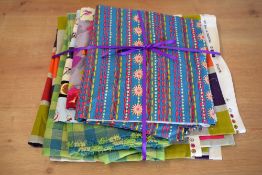 Six cuttings of unusual vintage fabrics in a range of patterns with bold colours. Featuring a
