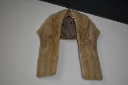 A vintage blonde mink stole.