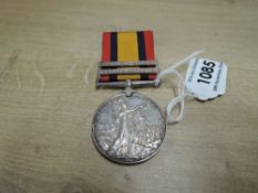 A Queen's South Africa Medal with two clasps, Tugela Heights and Relief of Ladysmith to 80867 GNR.
