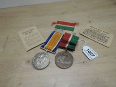 A WWI Medal Pair, Mercantile Marine War Medal and War Medal both named to G.W.BUCKLAND, the