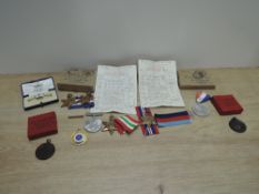 A collection of WWII Medals to Sub LT Chris Clark and Mrs Mary Clark, 1939-45 Star, War Medal,