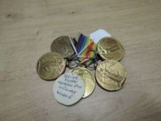 Five WWI Victory Medals named to 290640 PTE.W.CONROY.WELSH.R, 52117 PTE.W.MAHER.THE QUEEN'S.R,