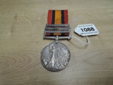 A Queen's South Africa Medal with three clasps, Cape Colony, Orange Free State and Belmount to 26025