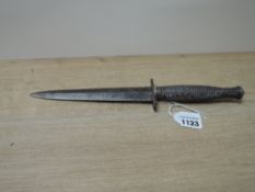 A Fairbairn-Sykes pattern Commando fighting knife, with cross guard stamped for William Rogers, no