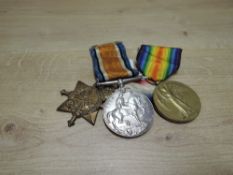A WWI Medal Trio, 1914-15 Star, War and Victory Medal, Star named to 2060 PTE.R.C.J.ALLEN.15-LOND.R,