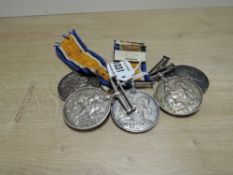 Five WWI British War Medals each named to 2324 PTE.A.PAYNE..A.CYC.CORPS, 115 PTE.A.THOMPSON.R.A.M.C,