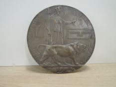 A WWI Bronze Memorial Plaque named to Thomas Joseph Eyre