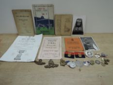 A collection of Military related items including Royal Army Medical Corps Training Pamphlet no 3
