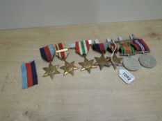 Two WWII Medal Bars, 1939-45 Star, Africa Star, Defence Medal, War Medal and 1939-45 Star, Africa