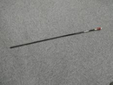 A Regency/Victorian Sword Stick having hexagonal blade and painted decorated handle in wood and