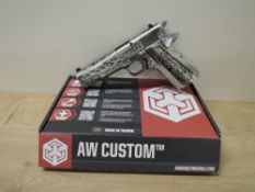 A WE 1911 CO2 Air Soft Duel Barrel Pistol, boxed, PURCHASER MUST BE OVER THE AGE OF 18