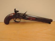 A 19th Century Cudamore & Co, possible Scudamore & Co Flintlock Pistol having fish tailed