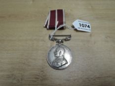 A George V Meritorious Service Medal, unnamed with third type ribbon, swivel suspender