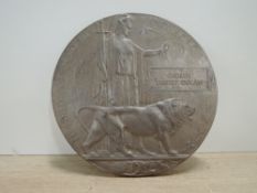A WWI Bronze Memorial Plaque named to George Ernest Dolan