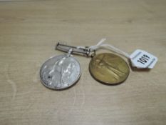 A WWI Medal Pair, War and Victory Medal both named to 27774 PTE.G.SWINDELLS.L.N.LAN.R